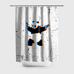 Шторка для душа Banksy Panda with guns Бэнкси, цвет: 3D-принт