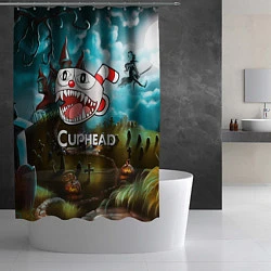 Шторка для душа Cuphead Zombie, цвет: 3D-принт — фото 2
