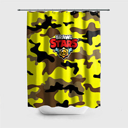 Шторка для душа Brawl Stars Камуфляж Жёлто-Коричневый, цвет: 3D-принт