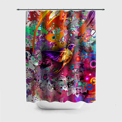 Шторка для душа Колибри Floral Pattern, цвет: 3D-принт