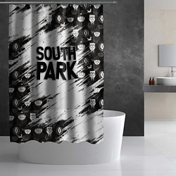 Шторка для душа Южный парк - персонажи и логотип South Park, цвет: 3D-принт — фото 2