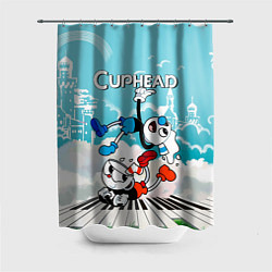 Шторка для душа Cuphead 2 чашечки, цвет: 3D-принт