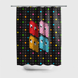 Шторка для душа Pac-man пиксели, цвет: 3D-принт