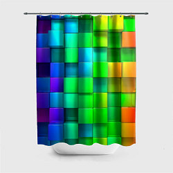 Шторка для душа РАЗНОЦВЕТНЫЕ КУБИКИ MULTICOLORED CUBES, цвет: 3D-принт