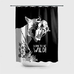 Шторка для душа Cougar Born be wild!, цвет: 3D-принт