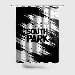 Шторка для душа Южный парк - персонажи и логотип South Park, цвет: 3D-принт