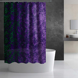 Шторка для душа Marble texture purple green color, цвет: 3D-принт — фото 2