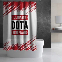 Шторка для душа Dota: красные таблички Best Player и Ultimate, цвет: 3D-принт — фото 2