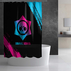 Шторка для душа Brawl Stars Neon Gradient, цвет: 3D-принт — фото 2