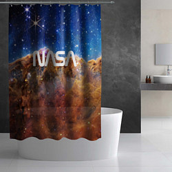 Шторка для душа Лого NASA и Туманность Киля, цвет: 3D-принт — фото 2