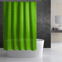 Шторка для душа Зеленые волнистые узоры, цвет: 3D-принт — фото 2