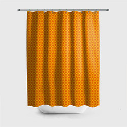 Шторка для душа Оранжевые классические узоры, цвет: 3D-принт