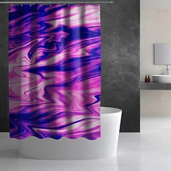 Шторка для душа Розово-фиолетовый мраморный узор, цвет: 3D-принт — фото 2