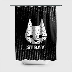 Шторка для душа Stray с потертостями на темном фоне, цвет: 3D-принт