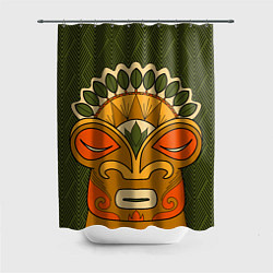 Шторка для душа Polynesian tiki HUMBLE, цвет: 3D-принт