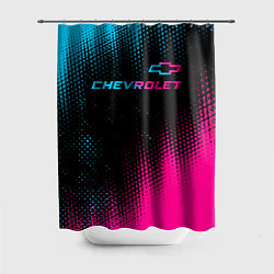 Шторка для душа Chevrolet - neon gradient: символ сверху, цвет: 3D-принт