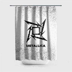 Шторка для душа Metallica с потертостями на светлом фоне, цвет: 3D-принт