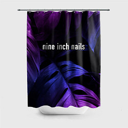 Шторка для душа Nine Inch Nails neon monstera, цвет: 3D-принт