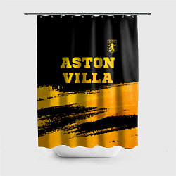 Шторка для душа Aston Villa - gold gradient: символ сверху, цвет: 3D-принт