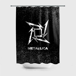 Шторка для душа Metallica с потертостями на темном фоне, цвет: 3D-принт