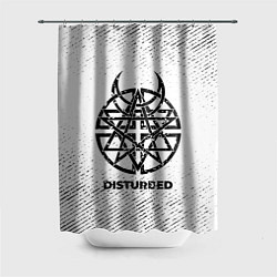 Шторка для душа Disturbed с потертостями на светлом фоне, цвет: 3D-принт