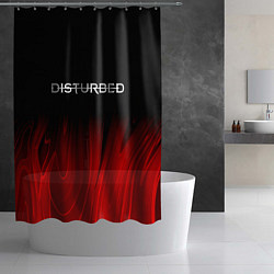 Шторка для душа Disturbed red plasma, цвет: 3D-принт — фото 2