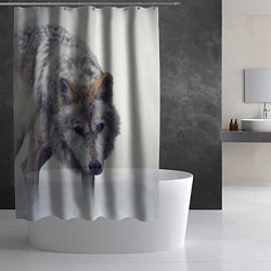 Шторка для душа Волк зимой, цвет: 3D-принт — фото 2