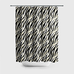Шторка для душа Тигровый полосатый узор-черные, бежевые полосы на, цвет: 3D-принт
