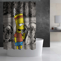 Шторка для душа Барт Симпсон - начинающий индеец, цвет: 3D-принт — фото 2