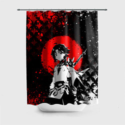 Шторка для душа Аякс Сяо - Мрачный геншин, цвет: 3D-принт