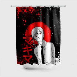 Шторка для душа Человек-бензопила - манга - Макима, цвет: 3D-принт