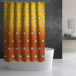 Шторка для душа Оранжевое кимоно с треугольниками - Зеницу клинок, цвет: 3D-принт — фото 2