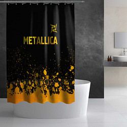 Шторка для душа Metallica - gold gradient: символ сверху, цвет: 3D-принт — фото 2