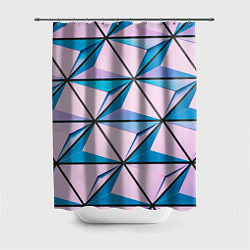 Шторка для душа Абстрактные геометрические панели, цвет: 3D-принт
