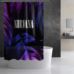 Шторка для душа Nirvana neon monstera, цвет: 3D-принт — фото 2