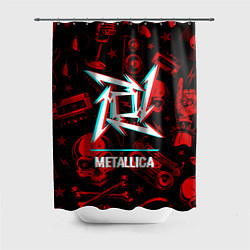 Шторка для душа Metallica rock glitch, цвет: 3D-принт
