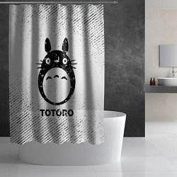 Шторка для душа Totoro с потертостями на светлом фоне, цвет: 3D-принт — фото 2