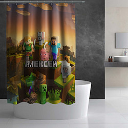 Шторка для душа Алексей Minecraft, цвет: 3D-принт — фото 2