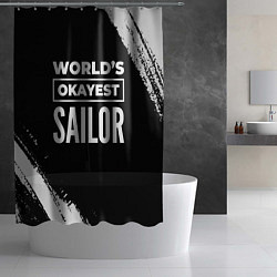 Шторка для душа Worlds okayest sailor - dark, цвет: 3D-принт — фото 2