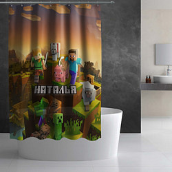 Шторка для душа Наталья Minecraft, цвет: 3D-принт — фото 2