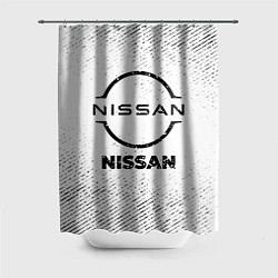 Шторка для душа Nissan с потертостями на светлом фоне, цвет: 3D-принт