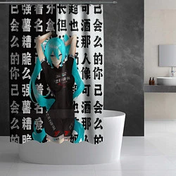Шторка для душа Хацуне Мику в спортивном костюме, цвет: 3D-принт — фото 2