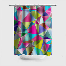 Шторка для душа Радужные трехмерные треугольники, цвет: 3D-принт