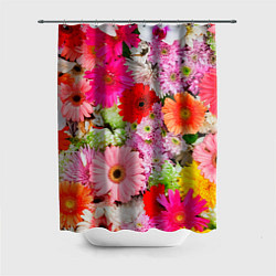 Шторка для ванной Colorful chrysanthemums