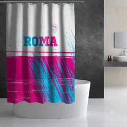 Шторка для душа Roma neon gradient style: символ сверху, цвет: 3D-принт — фото 2