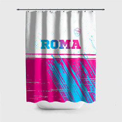 Шторка для душа Roma neon gradient style: символ сверху, цвет: 3D-принт