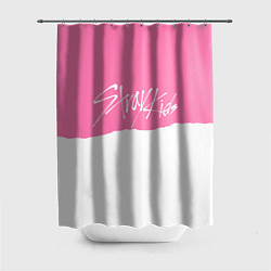 Шторка для душа Stray Kids pink and white, цвет: 3D-принт