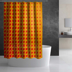 Шторка для душа Оранжевая абстракция, цвет: 3D-принт — фото 2