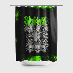 Шторка для душа Slipknot green logo, цвет: 3D-принт