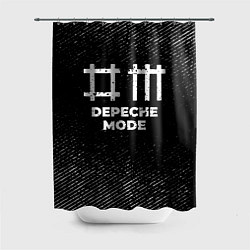 Шторка для душа Depeche Mode с потертостями на темном фоне, цвет: 3D-принт